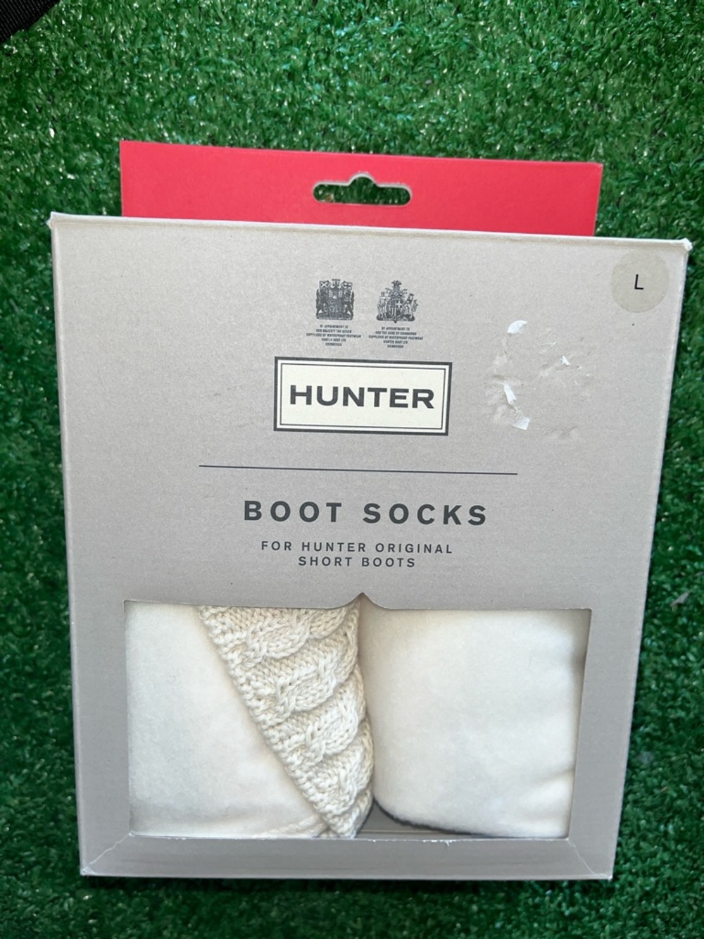 Hunter Recycled Mini Cable Sock Short 
Hunter White (HWT) MD /0321 LARGE